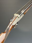 Parker-Hale 12 bore side by side sidelock ejector shotgun with engraved locks, underside, trigger