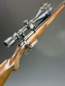 CZ 527 Varmint .223 Remington bolt-action rifle with chequered semi-pistol grip and forend, multi-