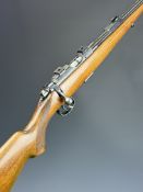 BRNO Model 2 .22 bolt-action rifle with chequered semi-pistol grip, sling and scope mounts, multi-