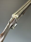 Ebrall Bros of Shrewsbury 12 bore side by side shotgun with named and engraved locks, engraved
