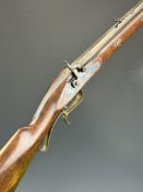 Ardesa .54 muzzle loading percussion hammer action Kentucky rifle style gun with brass scrolling