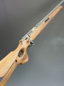 Anschutz Model 1517 .17 HMR bolt-action rifle with skeleton stock, chequered semi-pistol grip and