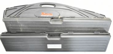 Three padded hard rifle carry cases, two Steyr-Mannlicher and one Howa, largest 134cm long.
