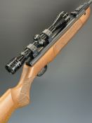 Weihrauch HW99S .22 air rifle with adjustable trigger, textured semi-pistol grip, raised cheek piece