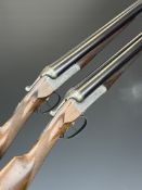 A pair of John Blanch & Son 12 bore side by side ejector shotguns each with named and engraved