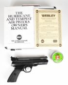 Webley Tempest .22 air pistol with shaped and chequered composite grips and adjustable sights and
