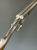 WW Greener 12 bore side by side shotgun with slide safety, named and engraved locks, engraved