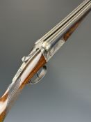 AYA No. 3 16 bore side by side shotgun with named and engraved locks, engraved underside, trigger
