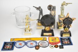 A collection of shooting related ephemera including trophies, The National Gamekeepers'