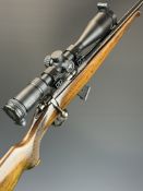BRNO Model 2 .22 bolt-action rifle with chequered semi-pistol grip, sling mounts, 5 multi-shot