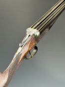 W Call & Co 12 bore side by side ejector shotgun with named and engraved locks, engraved