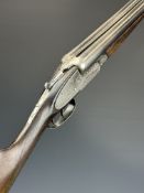 Silver Sabel 12 bore side by side sidelock ejector shotgun with named and border engraved locks,
