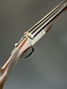 Webley & Scott 700 12 bore side by side ejector shotgun with named and engraved locks, engraved