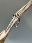 Deactivated J Blanch & Son 12 bore side by side shotgun with scrolling engraving to the named locks,