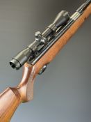 Weihrauch HW97K .22 underlever air rifle with chequered semi-pistol grip, raised cheek piece,
