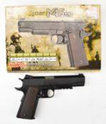 KWC M45 A1 .177 CO2 air pistol with chequered grips and 21 shot magazine, serial number 48016596, in