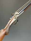 Midland Gun Co 12 bore side by side hammer action shotgun with engraved locks, hammers, underside,