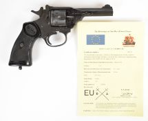 Deactivated Webley & Scott Mark IV .38 six-shot Hong Kong Police service revolver with named and
