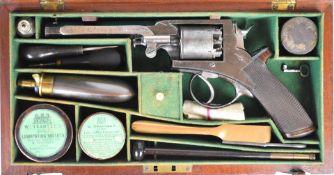 Thomas Boss & Co Tranter patent 5-shot double-action revolver with line engraved frame, trigger