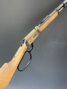 Walther Winchester style lever-action .177 CO2 carbine air rifle with wooden stock and forend, two