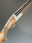 Bettinsoli Silver 12 bore over and under ejector shotgun with engraved scenes of birds and gold