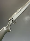 CZ 452-2E ZKM .22 bolt-action rifle with composite stock, semi-pistol grip, raised cheek piece,