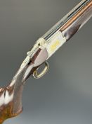 Browning 425 Grade 6 20 bore over and under ejector shotgun with gold inlaid dogs and birds to the