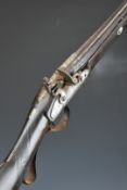J Cash of London flintlock sporting gun with named lock, scrolling trigger guard, chequered grip,