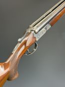 Arramberi Compact 12 bore side by side shotgun with border engraved lock, underside, trigger