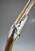 Indistinctly named percussion converted from flintlock hammer action sporting gun with 'Stinton'