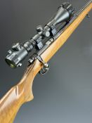 CZ 452-2E ZKM .22 bolt-action rifle with chequered semi-pistol grip, sling mounts, Hawke Nighteye