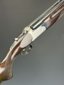 AYA 12 bore over and under ejector shotgun with engraved action, underside, trigger guard and