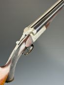 Henry Adkin of Bedford 12 bore side by side shotgun with engraved named and engraved locks, engraved