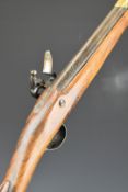 Smith & Co left handed flintlock musket with 'Smith & Co Warranted' stamped to the lock, engraved