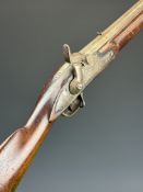 Enfield pattern percussion hammer action musket with lock stamped with crown over 'GR' cypher and '