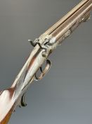 Joseph Doersch of Suhl Lefauchaux patent 16 bore side by side hammer action shotgun with engraved