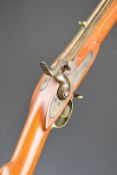 Enfield pattern muzzle loading percussion hammer action musket with lock stamped 'Made in India' and