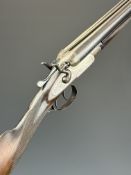 Thomas Wild 16 bore side by side hammer action shotgun with engraved locks, hammers, underside,