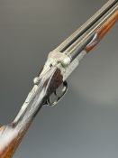 J P Sauer & Son 12 bore side by side ejector shotgun with cocking indicators, named and engraved