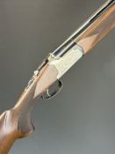 Lanber Sporting Deluxe 12 bore over and under ejector shotgun with engraved action, underside,