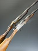 Two English .410 single barrelled folding poacher's shotguns, each with chequered grip and forend,