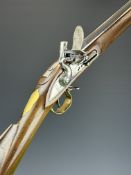 Brown Bess pattern 10 bore muzzle loading flintlock musket with lock stamped 'Dublin Castle' and