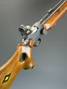 BSA Martini-International Mk II .22 underlever-action target rifle with thumb-hole grip, raised