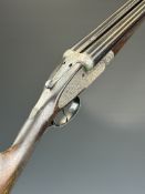 F P Baker & Co 12 bore side by side sidelock ejector shotgun with engraved locks, underside, trigger