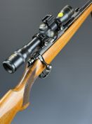 BRNO Model 2 .22 bolt-action rifle with chequered semi-pistol grip, leather sling, multi-shot