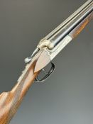 Simson of Suhl 12 bore side by side ejector shotgun with engraved locks, underside, trigger guard,