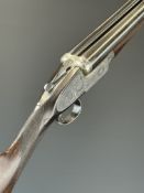 Boss & Co 12 bore assisted-opening sidelock side by side ejector shotgun with rose and scroll