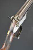 J Blanch & Son 12 bore pinfire side by side hammer action shotgun with named and engraved locks,