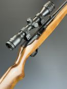 Ruger Model 10/22 .22 semi-automatic rifle with semi-pistol grip, canvas sling, Hawke Sport HD