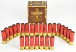 Twenty five 8 bore Eley Smokeless Non-Corrosive Water-Resisting Metal Lined 2oz 4 shot shotgun
